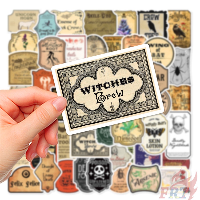 50 Cái / Bộ ❉ Bộ 02 Miếng Dán Phong Cách Retro Độc Đáo ❉ Sticker Dán Tường Chống Thấm Nước Họa Tiết Doodle Hợp Thời Trang