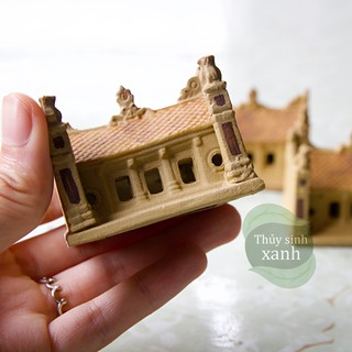 Tượng Gốm Đình Làng Trang Trí Bể Cá Tiểu Cảnh