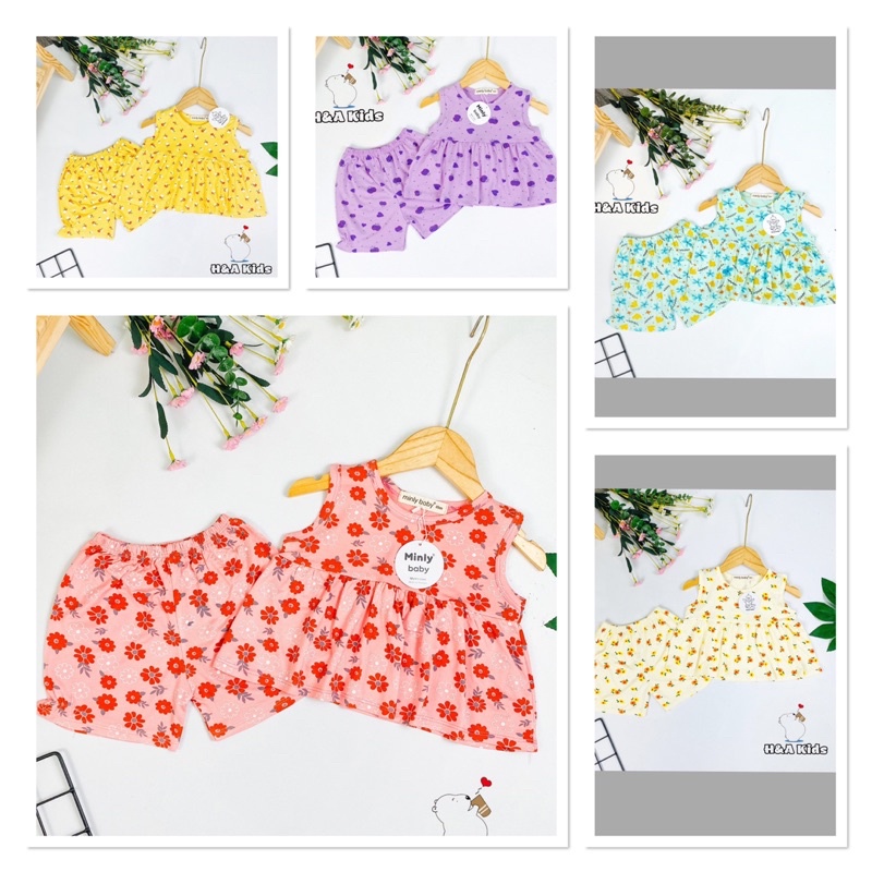 🌺Mẫu ba lỗ babydoll cho bé gái 7-28kg .Hàng Minly Baby .