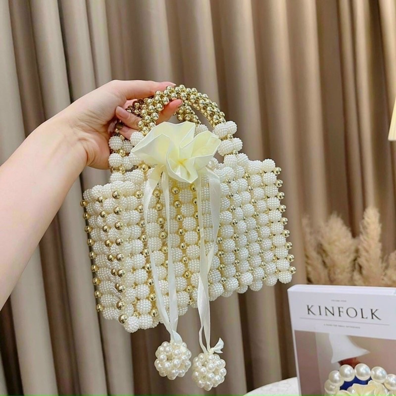 Túi Đeo Chéo Nữ, Túi Ngọc Kèm Túi Vải Lót Lụa