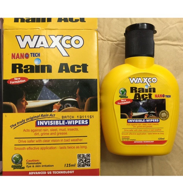 Dung dịch chống bám nước mưa WAXCO 125ml cho kính sạch trong, ko bám nước, tạo hiệu ứng lá sen