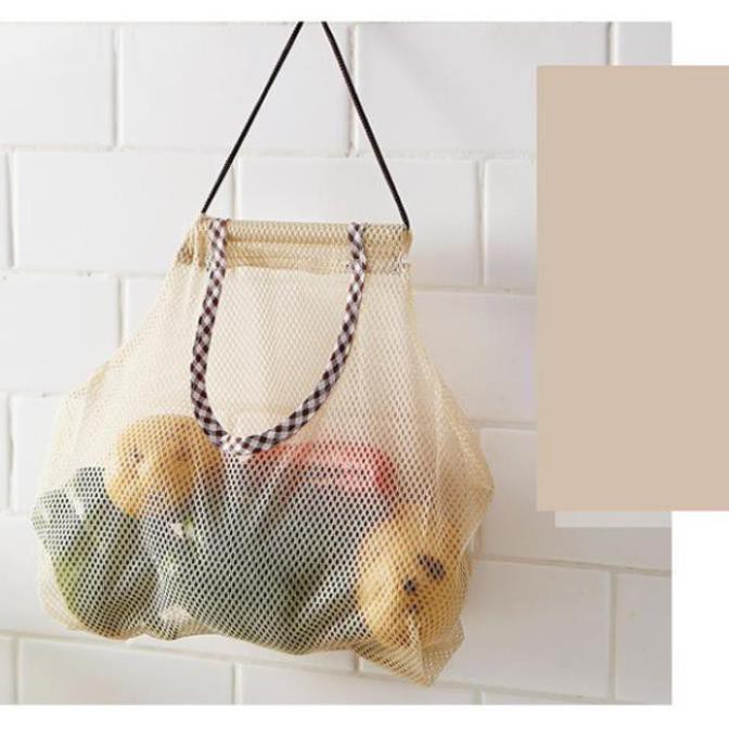 Túi Lưới Treo Tường Đựng Thực Phẩm Đa Năng, Bảo Quản Củ Quả , Hành Tỏi