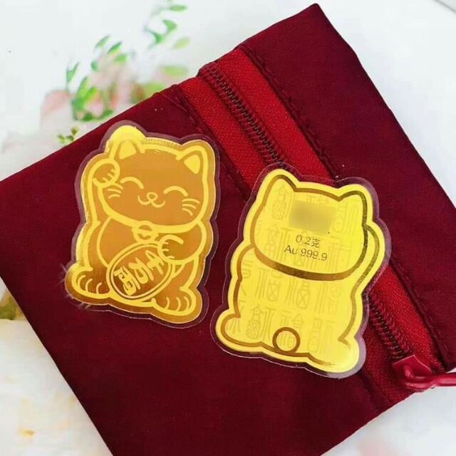 Mèo thần tài vàng 9999