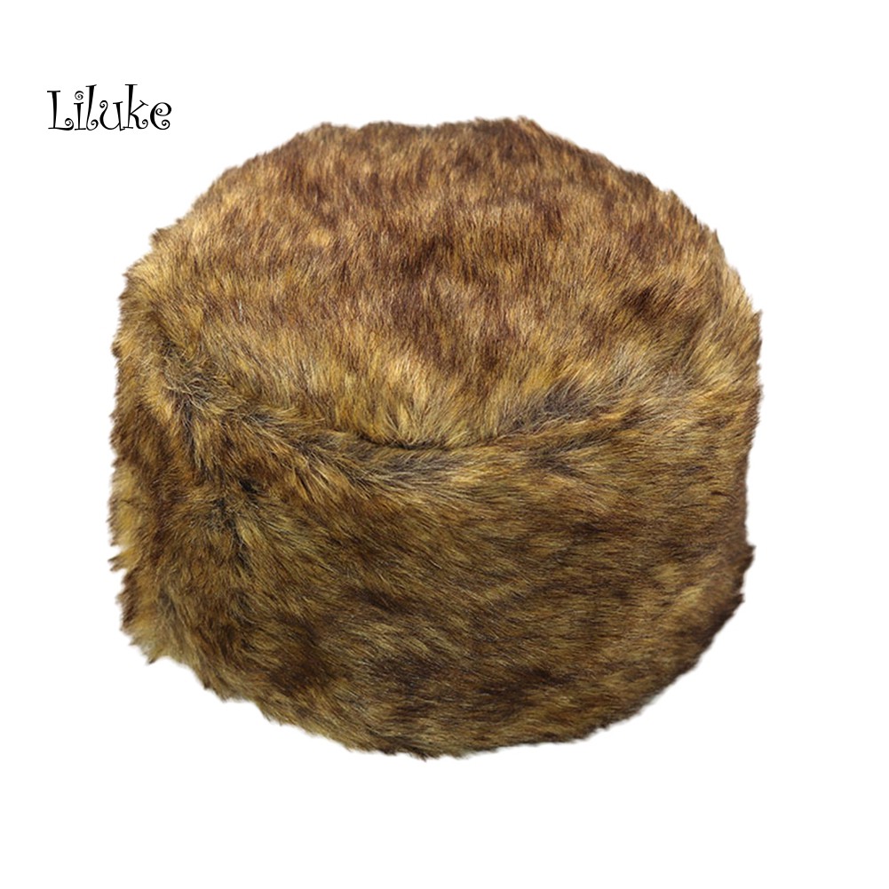 Mũ Beanie Giả Lông Thú Màu Trơn Giữ Ấm Tai Mùa Đông Cho Nam Nữ