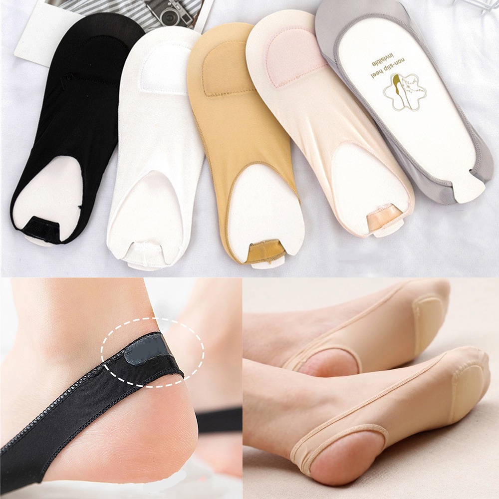 Set 3 đôi tất cổ thuyền bằng vải lụa lạnh thoải mái khi mang giày cao gót