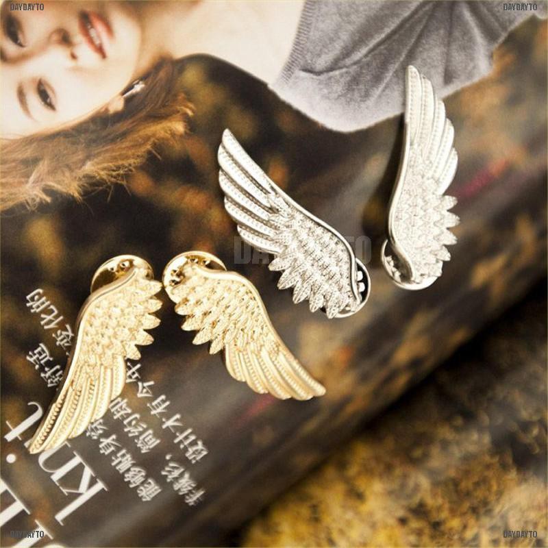 Set 2 Ghim Cài Cổ Áo Hình Đôi Cánh Thời Trang Cho Nữ