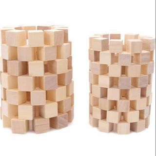 100 khối gỗ vuông mộc