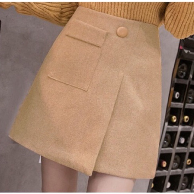 Chân Váy Dạ Xẻ Vạt Siêu Cá Tính