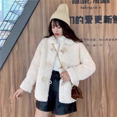 (Hàng Đẹp)Ảnh thật 4 hình cuối-HC081.Áo khoác lông cừu khuy sừng thu đông Hàn Quốc siêu xinh | BigBuy360 - bigbuy360.vn