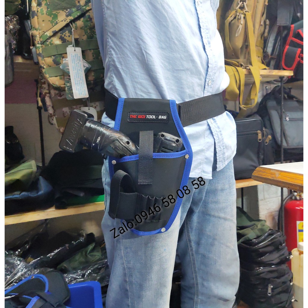 Túi đựng máy khoan pin đeo hông TGTB-Y2Blue cao cấp