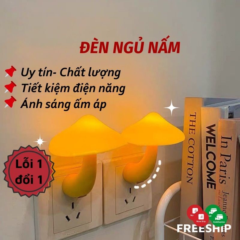 Đèn Ngủ Đèn Ngủ 3D Hình Nấm Điều Khiển Từ Xa Tiết Kiệm Điện Nhỏ Gọn Tiện Lợi LEON OFFICIAL