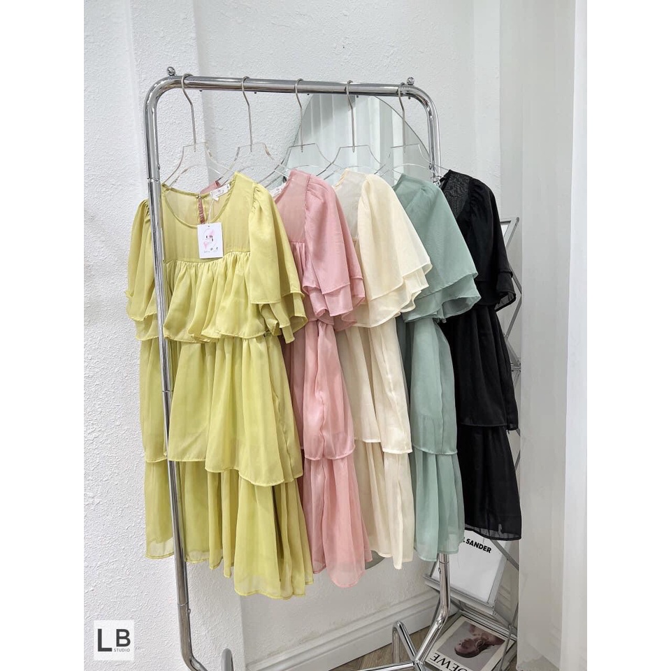 Đầm Bầu Thiết Kế  Xếp Tầng -Váy Bầu Thời Trang Công Sở Trẻ Trung mặc bầu và sau sinh
