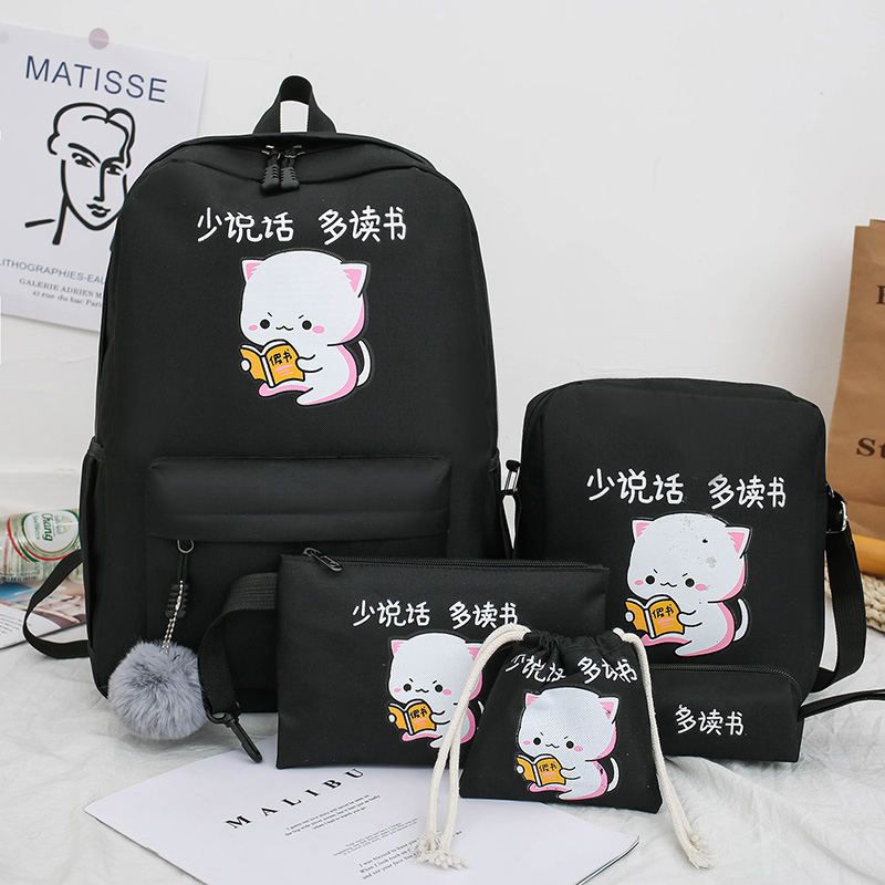 Set 4 món Balo Nữ Nam Loại To Thời Trang, Balo Nữ Nam Đi Học, Đi Du Lịch Set balo Combo 4