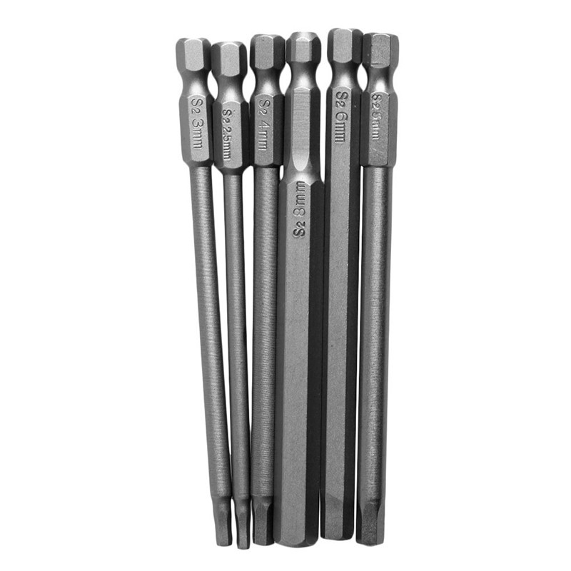BITS Bộ 6 Đầu Tua Vít Từ Tính Torx T2.5-T8 100mm 1 / 4 "