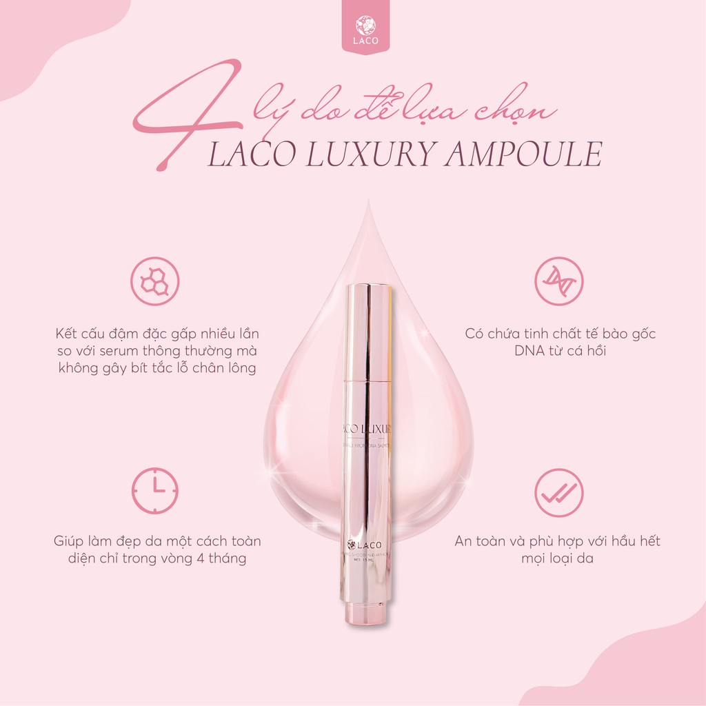 Tinh chất dưỡng da -Serum dưỡng trắng tinh chất cá hồi Ampoule DNA  Laco Luxury tái tạo trẻ hoá giúp da căng bóng | BigBuy360 - bigbuy360.vn