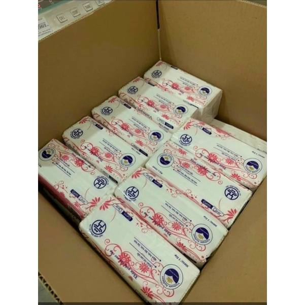 THÙNG 40 GÓI GIẤY ĂN RÚT HÀNG KHÔNG 3 LỚP 300 TỜ SIÊU DAI