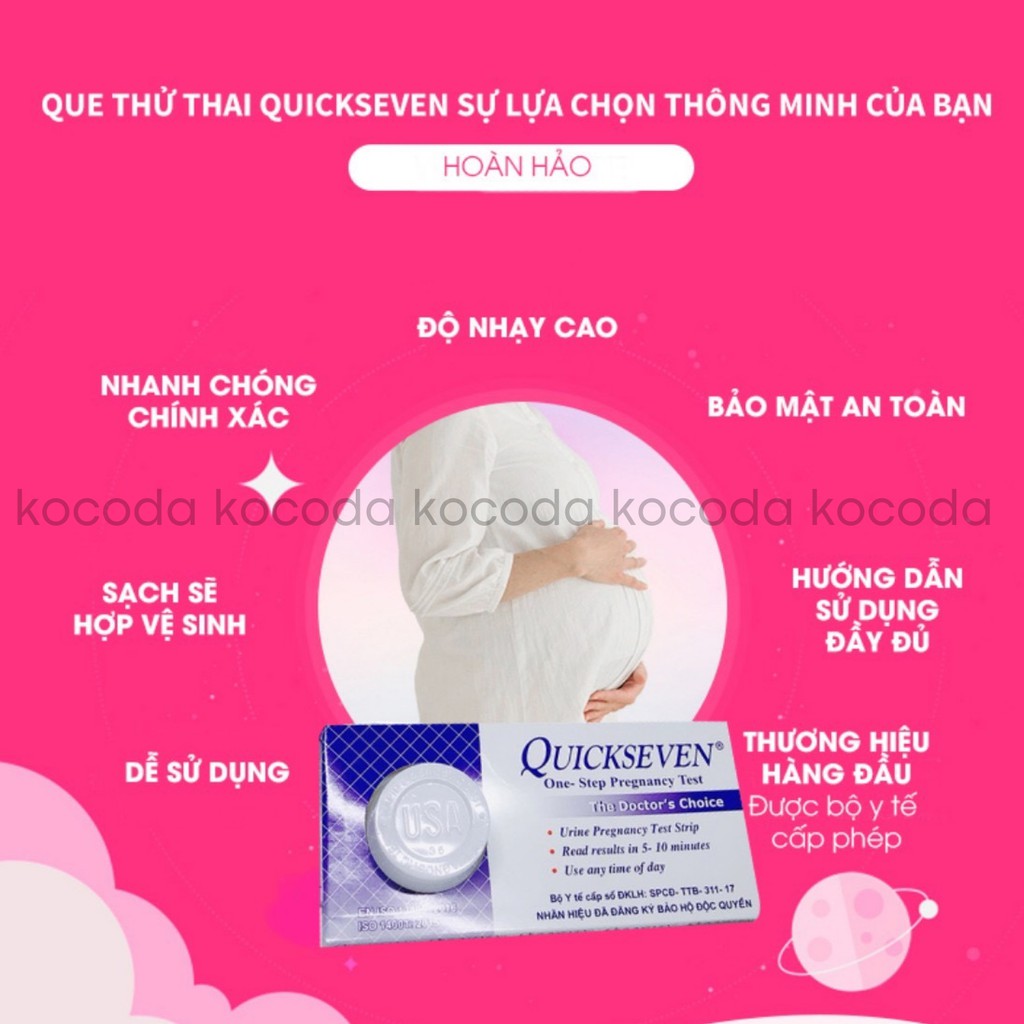 Que thử thai nhanh Quickseven 2 Vạch Chính Xác Phát Hiện Thai Sớm Tại Nhà Hiệu Quả - KOCODA