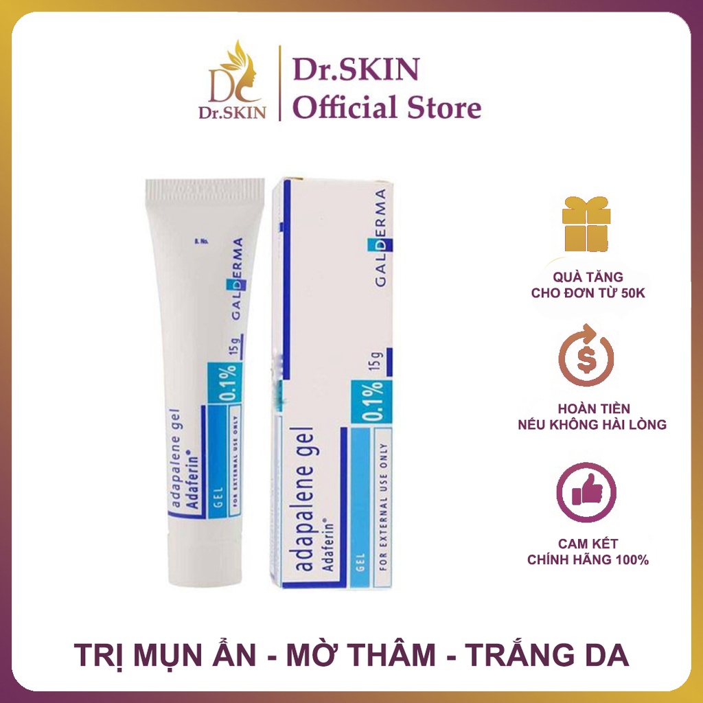 Adapalene Gel 0,1% - Giảm Mụn Ẩn, Kiềm Dầu, Mờ Thâm (15g)