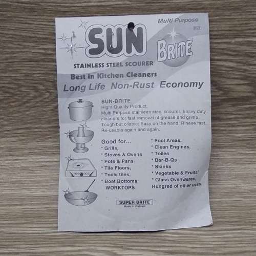 Miếng cước thép cọ xoong nồi đa năng Sun Brite