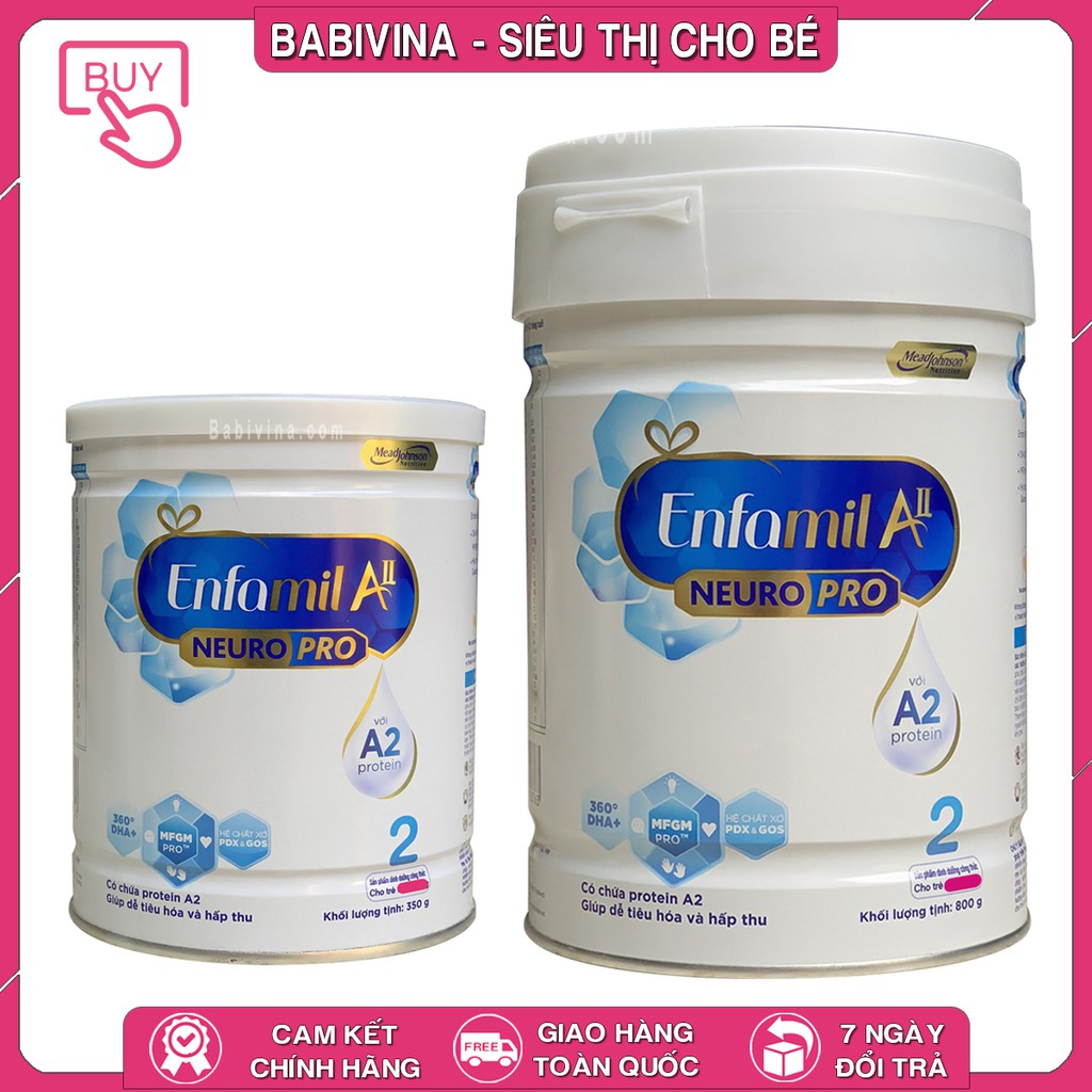 [LẺ GIÁ SỈ] Sữa Enfamil A2 Neuro Pro Số 2 350g - 800g Chính Hãng Enfa Giá Rẻ Vô Địch Babivina