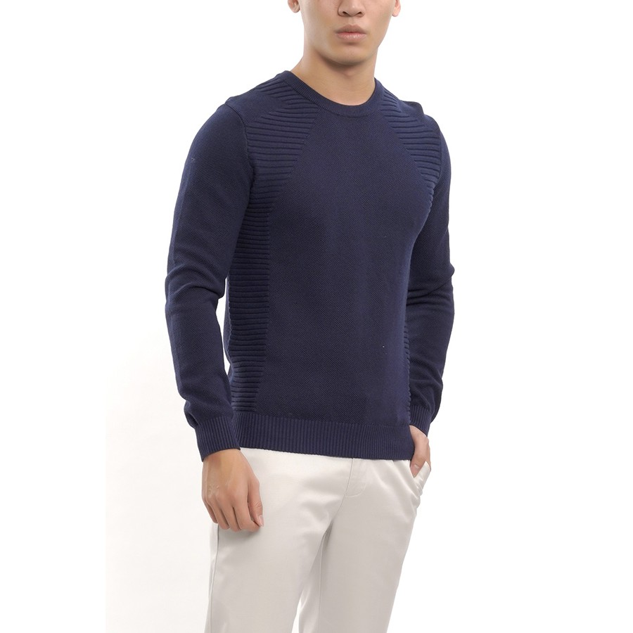 (SALE 50%) Áo len nam Aristino dệt nổi dọc thân AWO011W7, TAG 795K