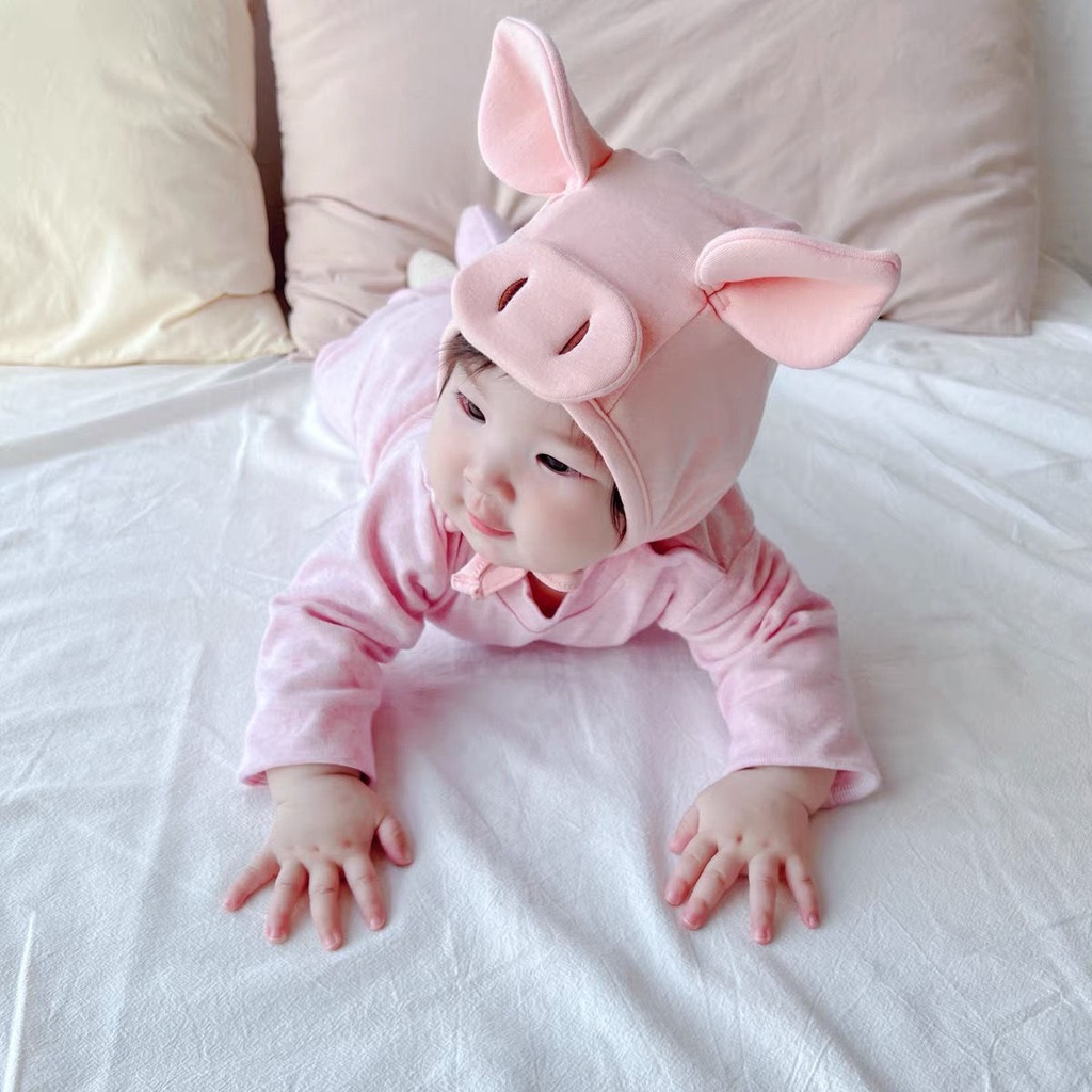 Mũ Tai Heo Siêu Dễ Thương Bảo Vệ Tai Cho Bé Sơ Sinh