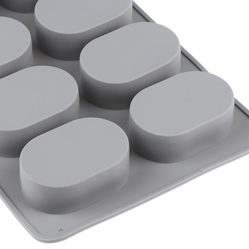 Khuôn silicon làm xà phòng gồm 8 ô hình oval