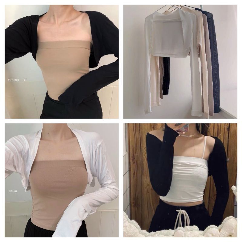 Áo cadigan mỏng croptop hàng QC