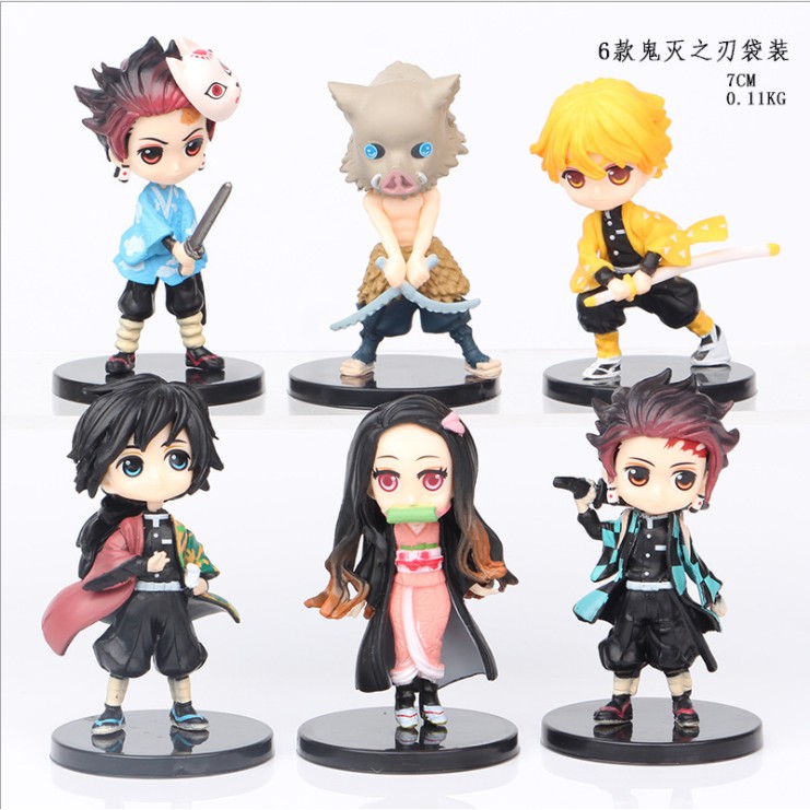 Mô hình chibi Kimetsu no Yaiba Demon Slayer Tanjirou, Nezuko, inosuke, zenitsu, giyuu figure mini