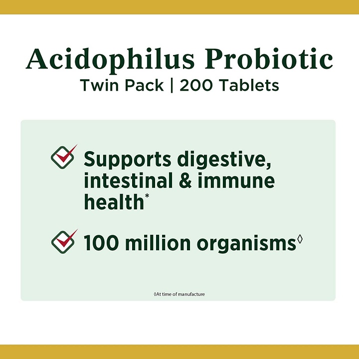 Viên uống Probiotic bổ sung lợi khuẩn Nature’s Bounty Acidophilus Probiotic
