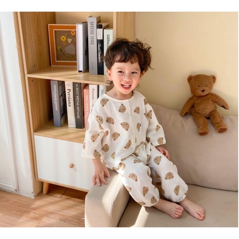 Vải xô con gấu tai trái tim siêu hot,vải 2 lớp mềm mịn thấm hút mồ hôi dùng may khăn mặt,khăn tắm,quần áo cho bé sơ sinh