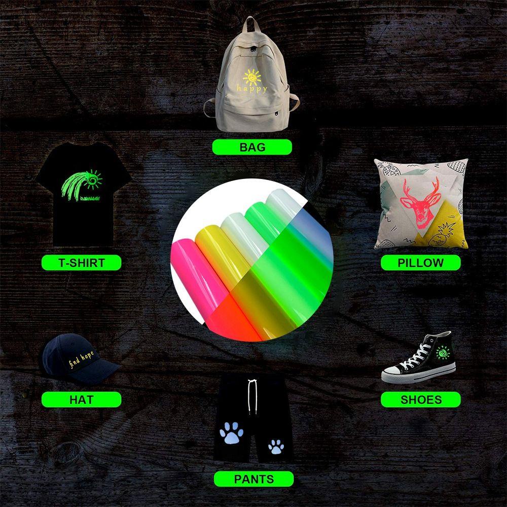 1 Tấm Phim Vinyl Truyền Nhiệt Phát Sáng Trong Bóng Tối Trang Trí Quần Áo