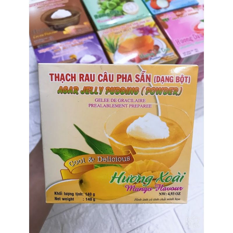 Thạch rau câu pha sẵn KONNYAKU (Dạng Bột) 140gr đủ vị