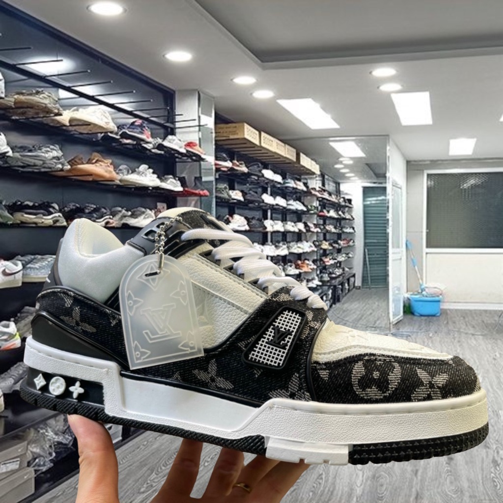 Giày Thể Thao LV Trainer White Black White Đen Trắng Cực Phong Cách Cho Cả Nam Và Nữ  Full bill box 1.1 - Yabi_boutique