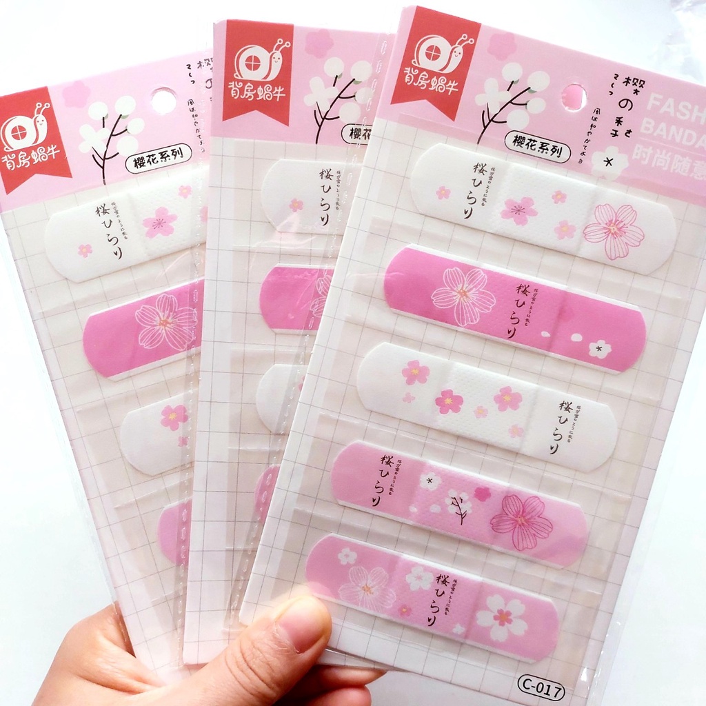 Vỉ 5 Băng dán cá nhân hoạt hình nhiều mẫu dễ thương