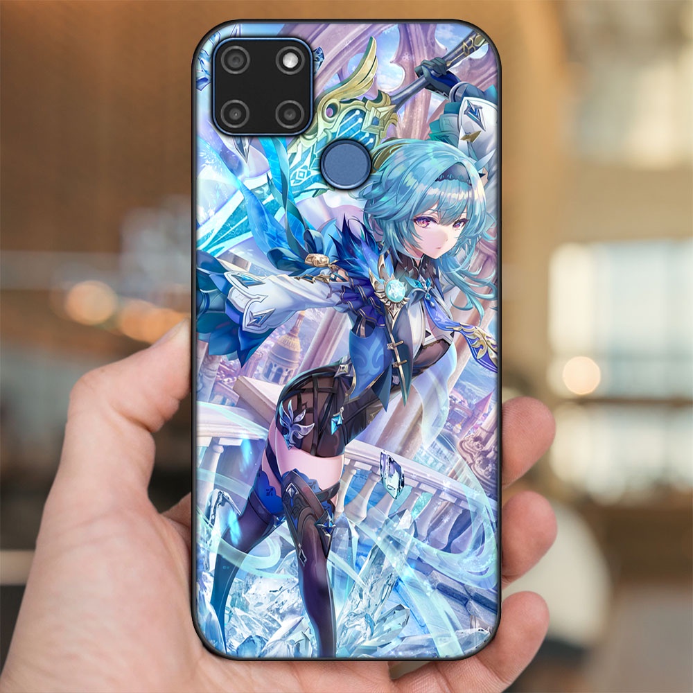 Ốp lưng Realme C12, C21Y viền đen in hình Eula Genshin Impact