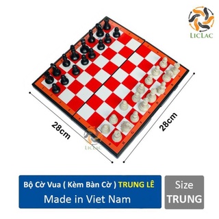 Bộ đồ chơi cờ vua trung lê bằng nhựa size trung - cờ vua cao cấp sản xuất tại việt nam -