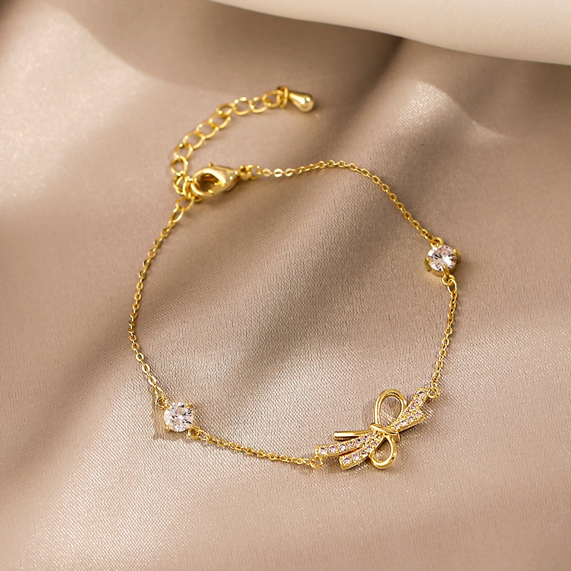 Vòng Tay Đính Đá zircon Đơn Giản Thời Trang Phong Cách Hàn Quốc