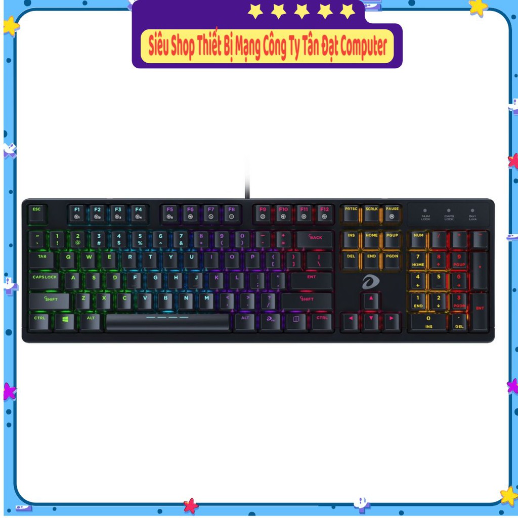 ( Siêu Rẻ )Bàn phím cơ Gaming DAREU EK1280s 104KEY (MULTI LED, Blue/ Brown/ Red D switch) Chính Hãng Mới 100%