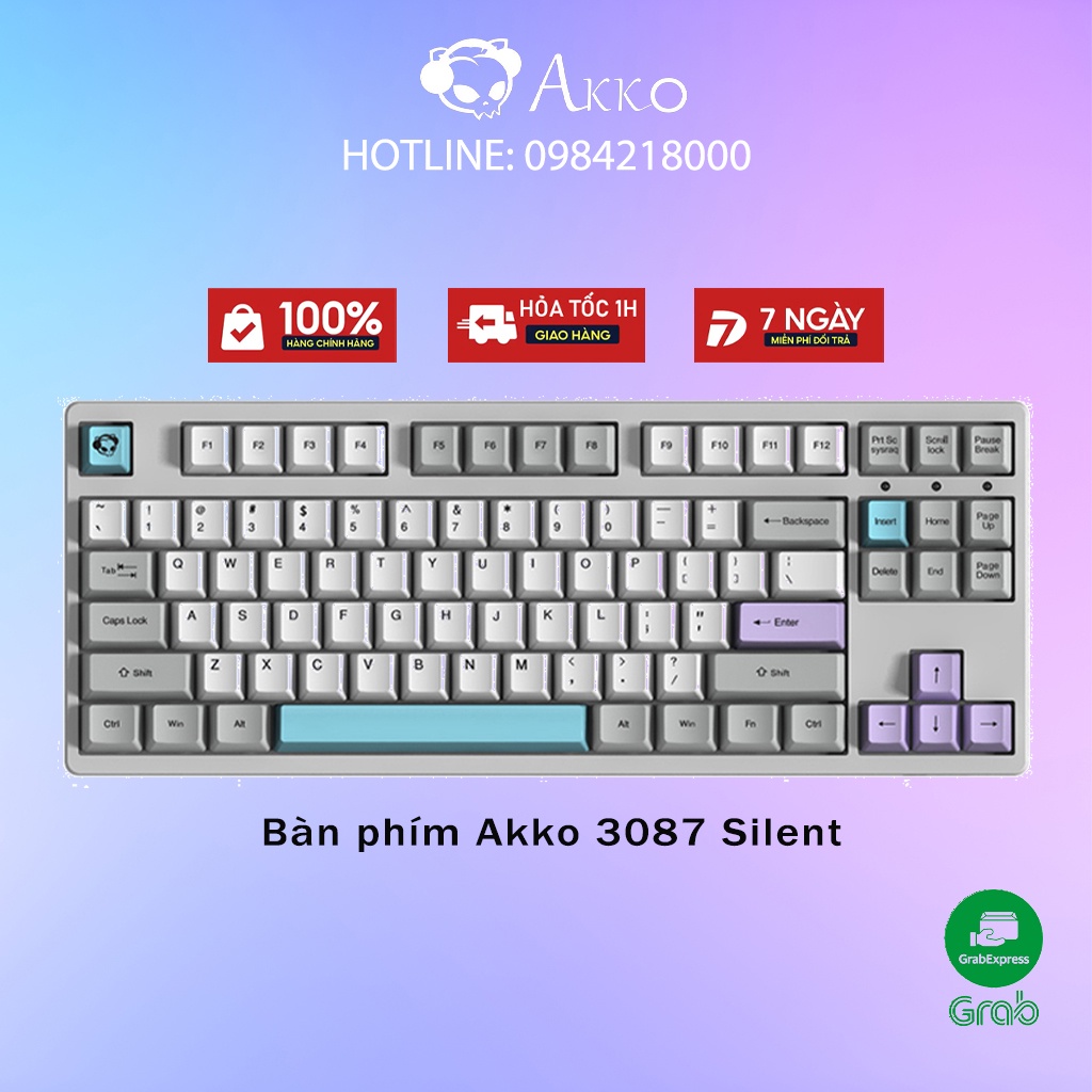 Bàn phím cơ AKKO 3087 Silent (Akko switch)- Bảo Hành Chính Hãng 12 Tháng