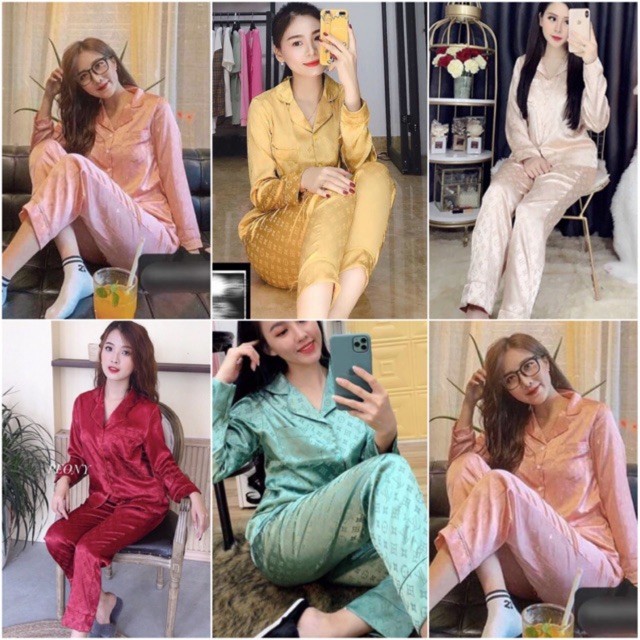 Bộ lụa satin cao cấp mặc bầu và sau sinh
