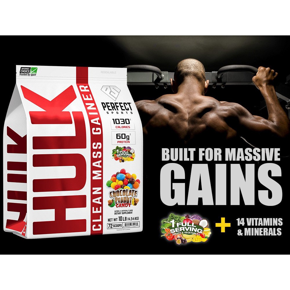 Sữa Tăng Cân Tăng Cơ Hulk Clean Mass Gainer 10lbs 4.54Kg Authentic 100% Chính Hãng