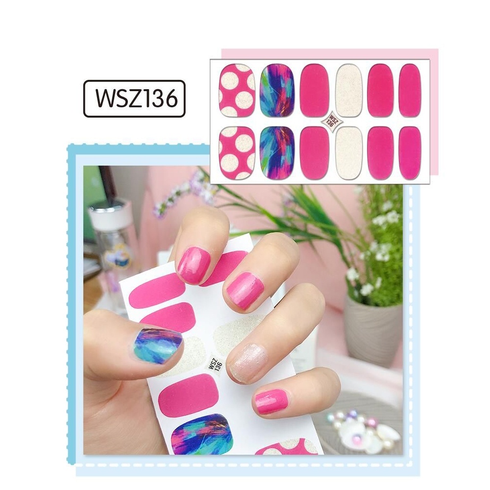 Set 14 miếng dán móng SANIYE QY19 chống nước họa tiết hoạt hình 22 kiểu lựa chọn dễ dàng tháo rời