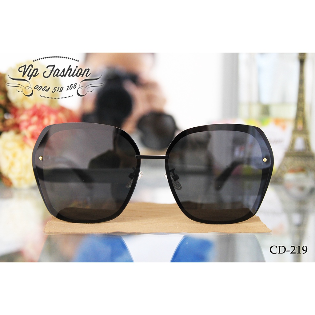 Kính mát thời trang tràn viền sành điệu. Mắt kinh râm nữ chống UV400, phân cực chống lóa Polarized cao cấp CD 219