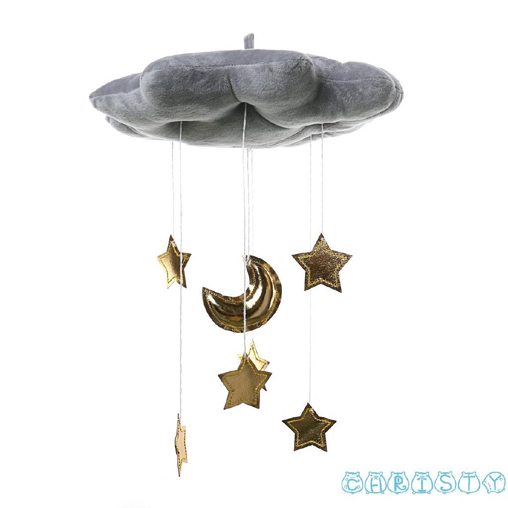DVC-Cute Cradle Toys Baby Mobile Moon And Star Tent Wall Hanging Decor Plush