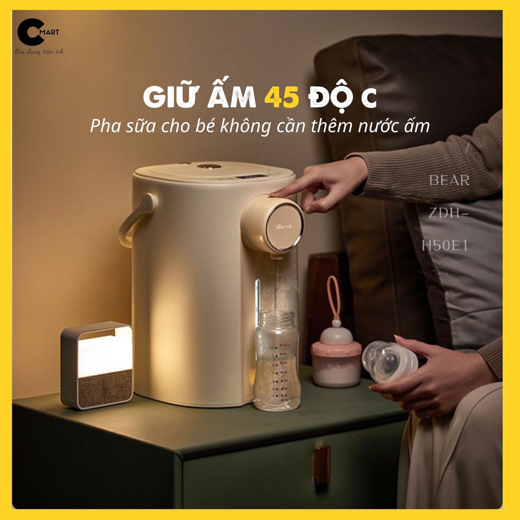 Bình Thuỷ Điện Đun Sôi Giữ Nhiệt Tự Động Khử Clo Dung tích 5L BEAR ZDH-H50E1