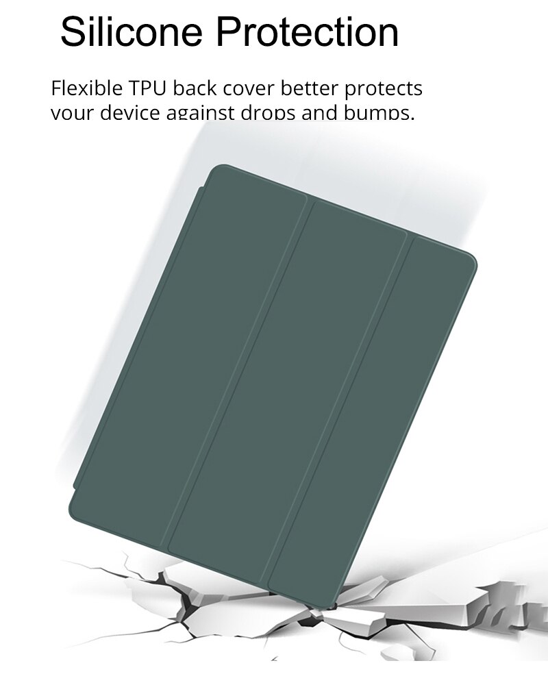 Ốp da silicone dẻo có giá đỡ có thể gấp cho Huawei MatePad T10s T10 10.1" AGS3-L09/AGS3-W09 AGR-L09/W09