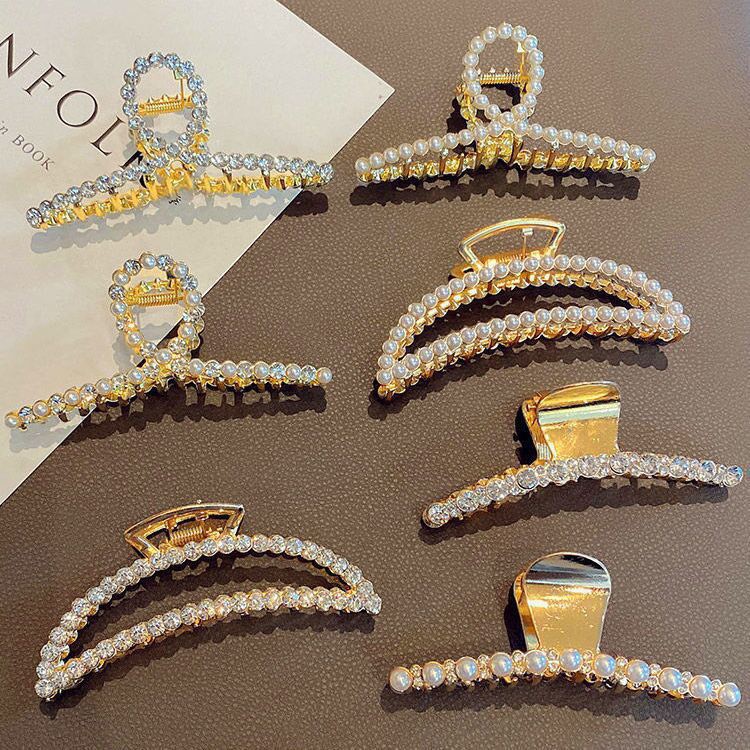 Kẹp Tóc Nữ ❤️FREESHIP❤️ Kẹp Tóc Kim Loại Gắn Đá - Ngọc Trai nhân tạo sang trọng phong cách Hàn Quốc xinh xắn cho nữ