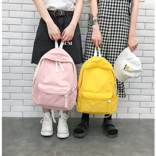 Balo vải trơn viền da  |Balo dù nữ