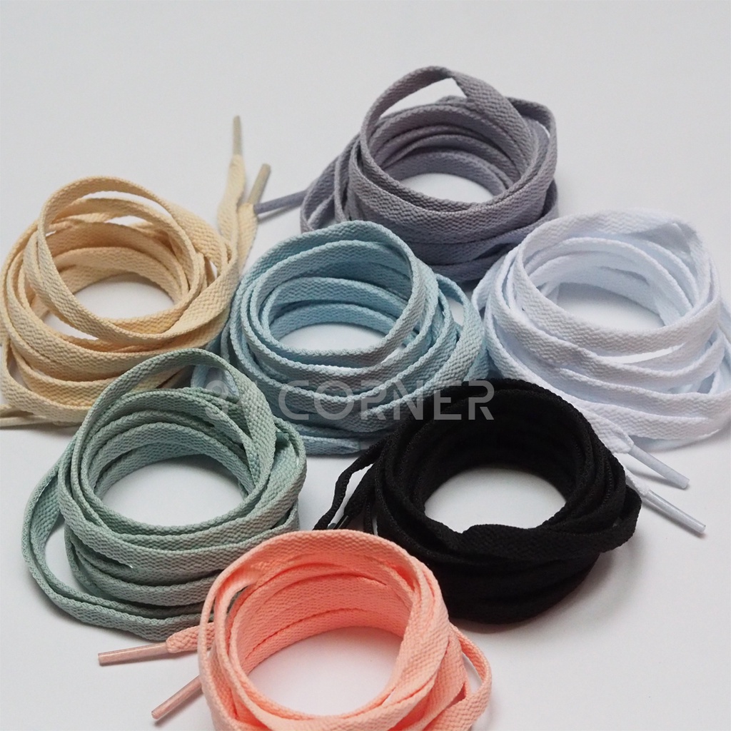 Dây Giày Jordan Pastel, Dây Giày AF1 120 Cm, Dây Giày Bản Dẹt Trắng Basic
